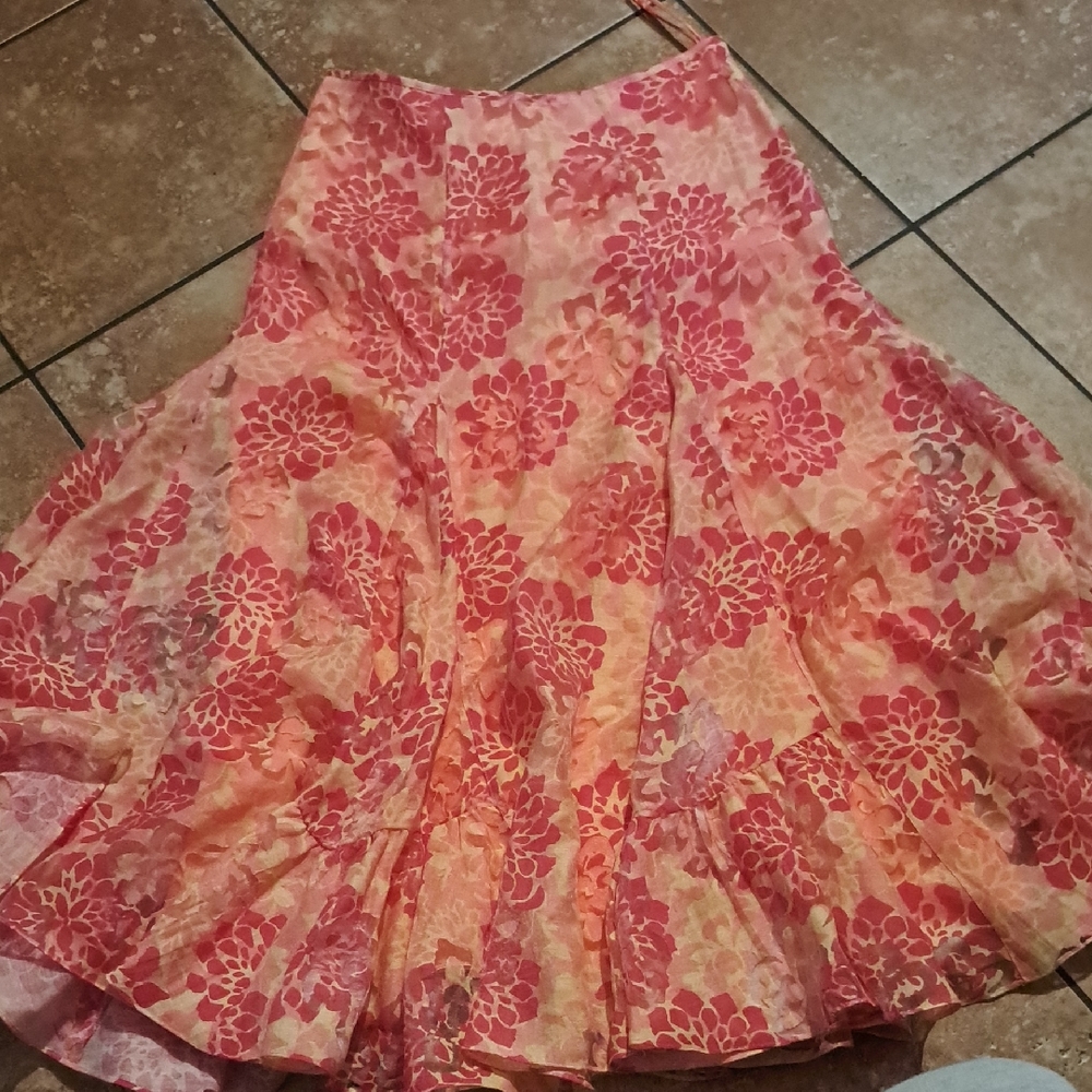 Alex Marie Coral Floral A-Line Skirt